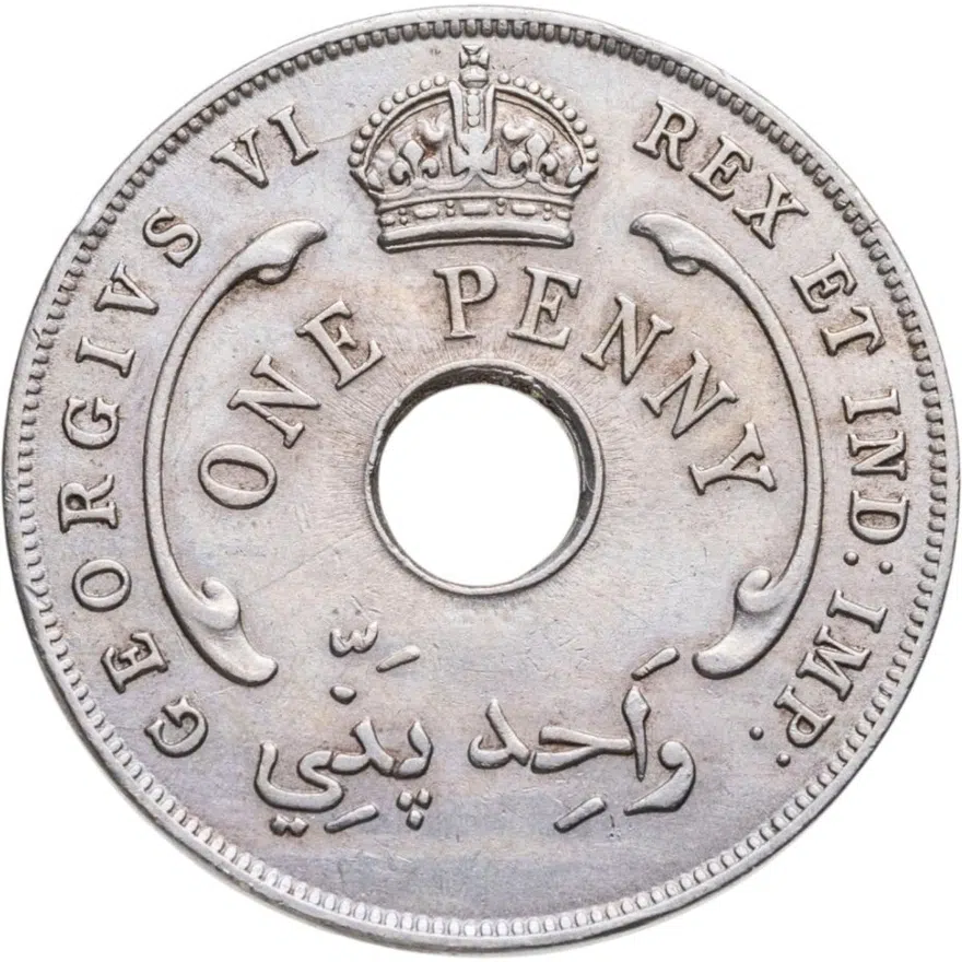 Британская Западная Африка 1 пенни (penny) 1941, реверс