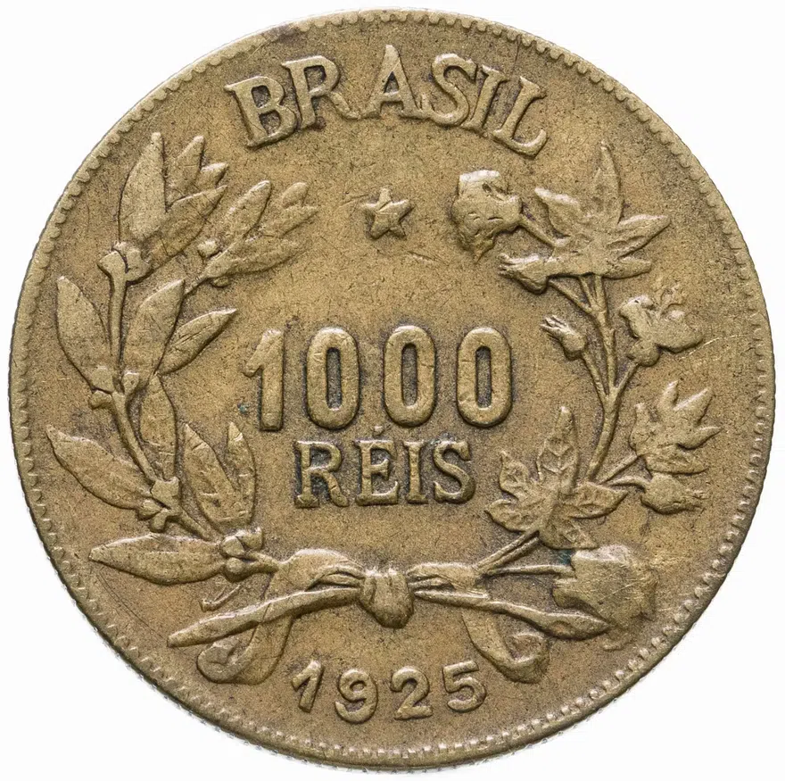 Бразилия 1000 рейс (reis) 1925, реверс