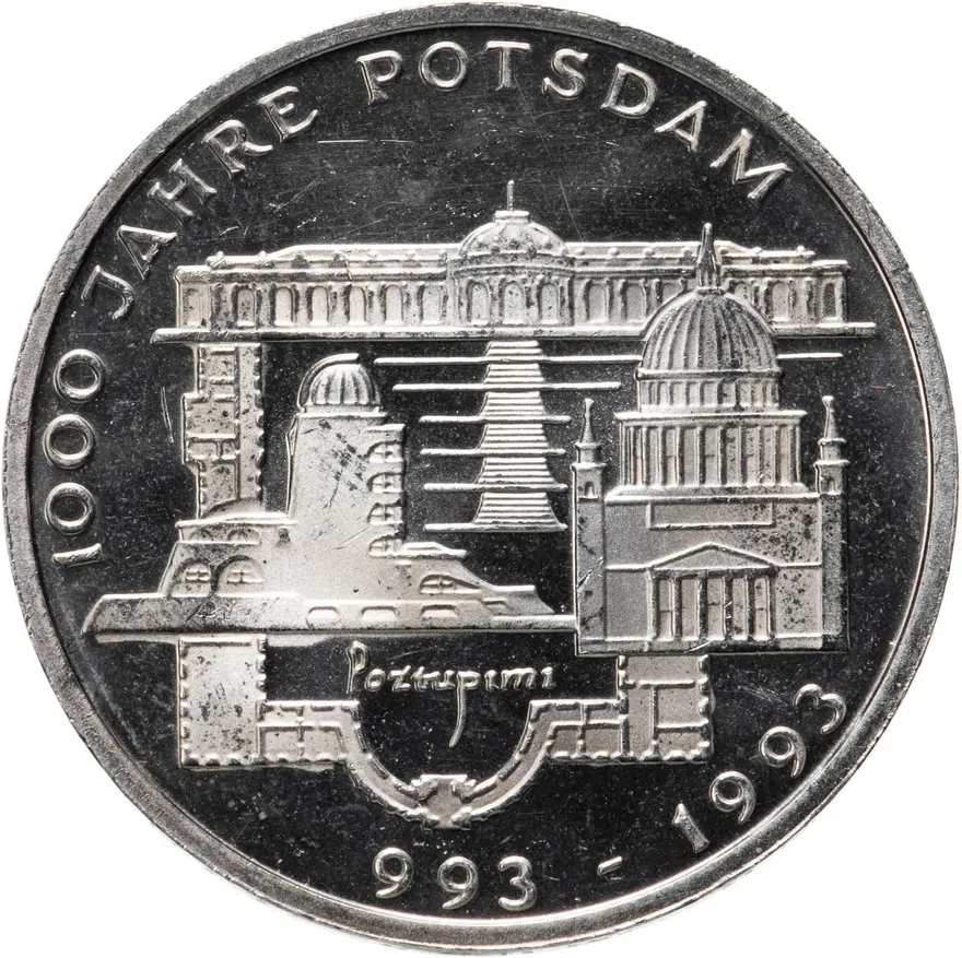 Германия, ФРГ 10 марок (deutsche mark) 1993 "1000 лет городу Потсдам"