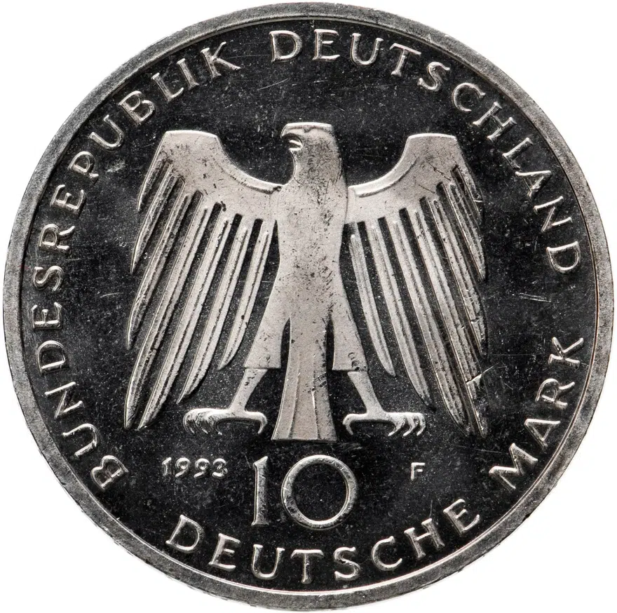 Германия, ФРГ 10 марок (deutsche mark) 1993 "1000 лет городу Потсдам", реверс