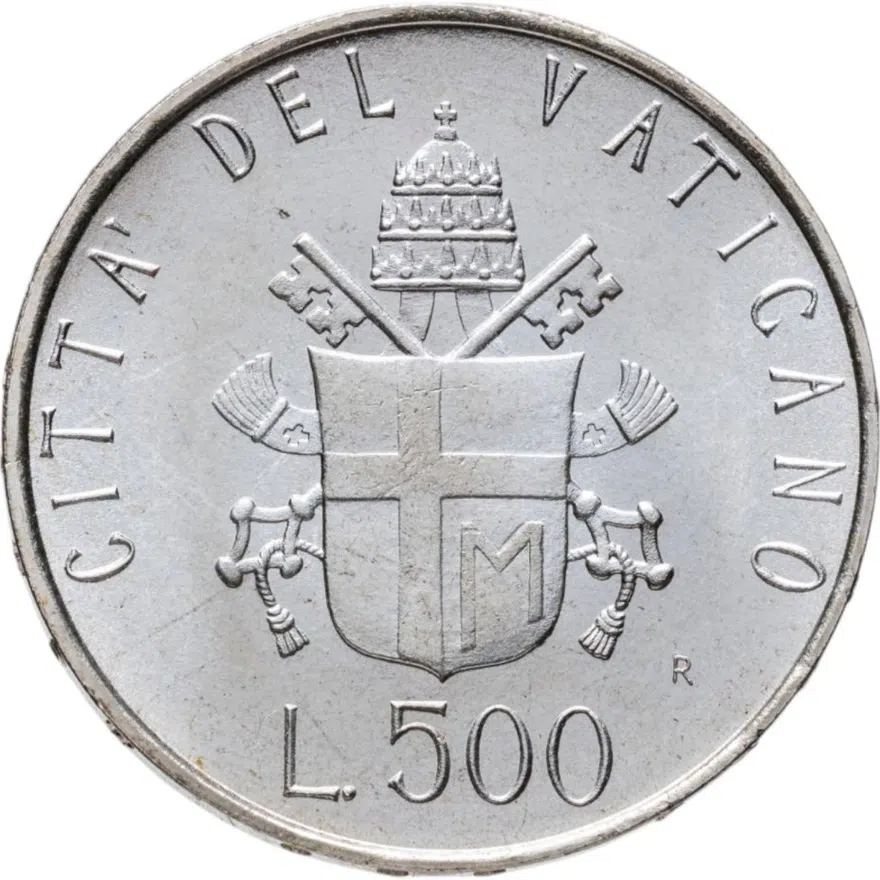 Ватикан 500 лир (lire) 1981, реверс