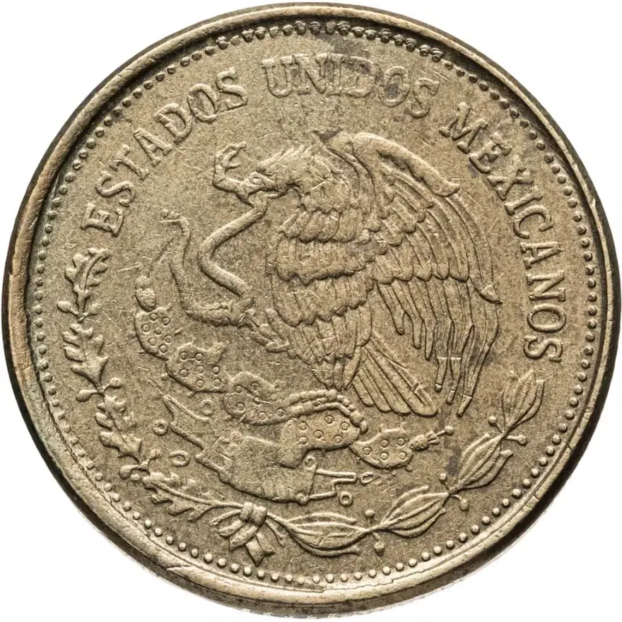 Мексика 100 песо (pesos) 1990, реверс