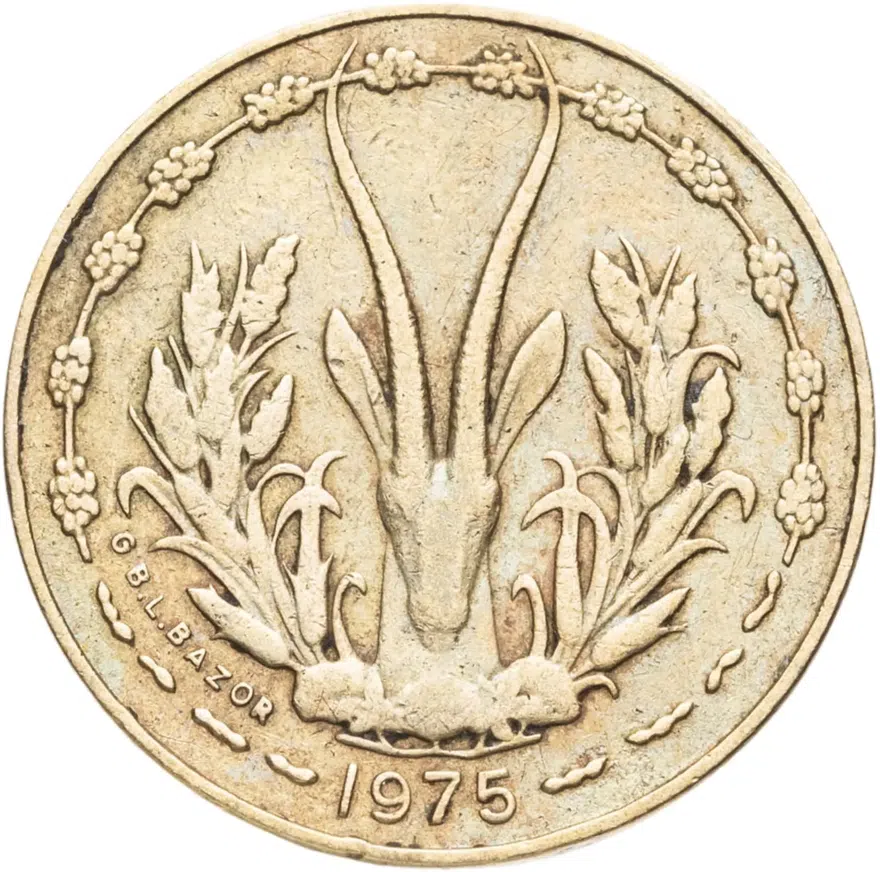 Западная Африка (BCEAO) 5 франков (francs) 1975, реверс