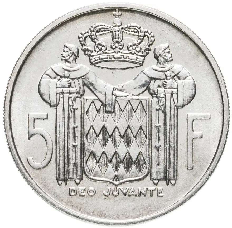 Монако 5 франков (francs) 1966, реверс