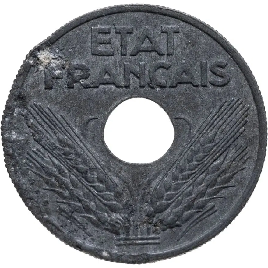 Франция 10 сантимов (centimes) 1942  ÉTAT FRANÇAIS, реверс