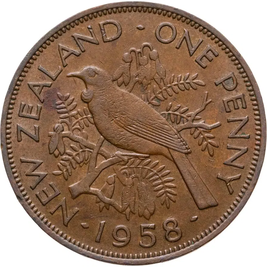 Новая Зеландия 1 пенни (penny) 1958, реверс