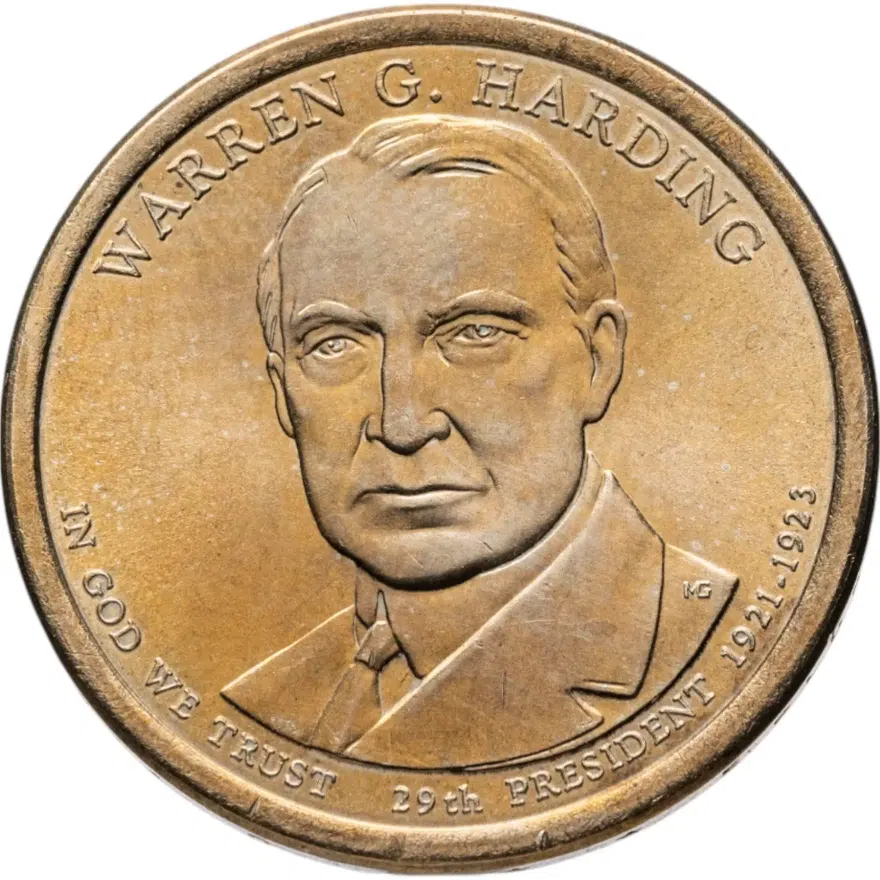 США 1 доллар (dollar) 2014 D Президент США - Уоррен Гардинг (1921–1923) знак монетного двора: "D" - Денвер