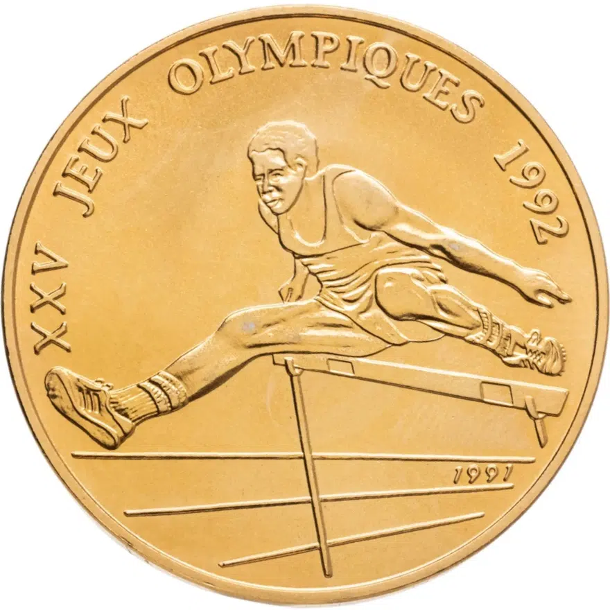 Конго 100 франков (francs) 1991 XXV Летние Олимпийские игры, Барселона 1992 - бег с барьерами