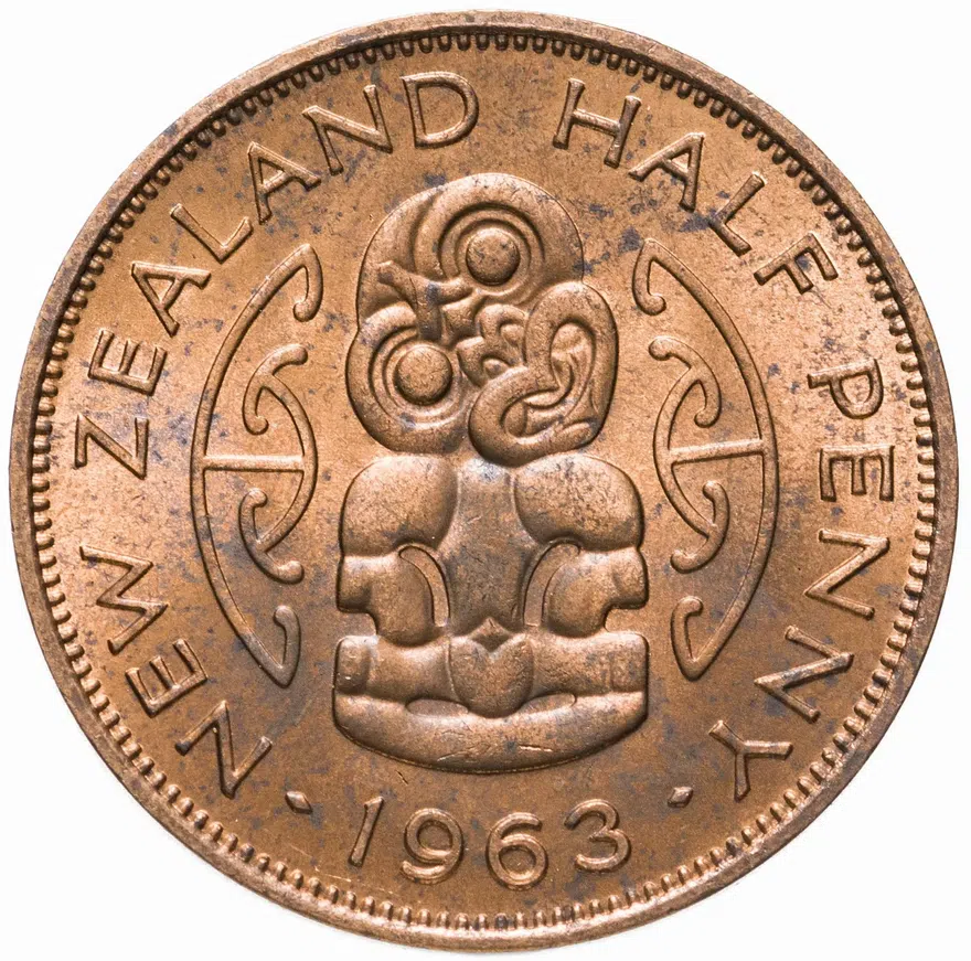 Новая Зеландия 1/2 пенни (penny) 1963, аверс