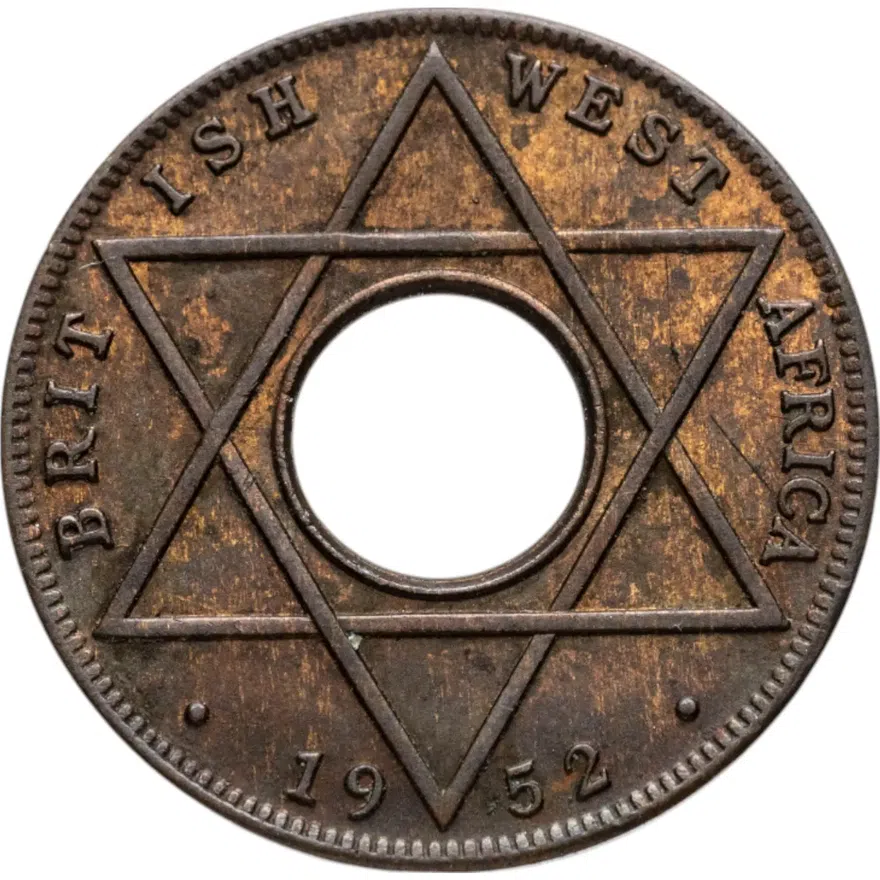 Британская Западная Африка 1/10 пенни (penny) 1952, реверс