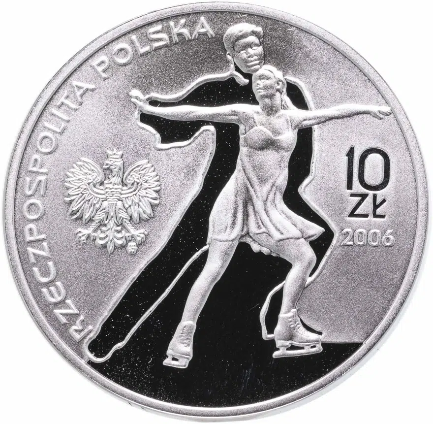 Польша 10 злотых (zlotych) 2006  XX зимние Олимпийские игры, Турин 2006 - Фигурное катание, аверс