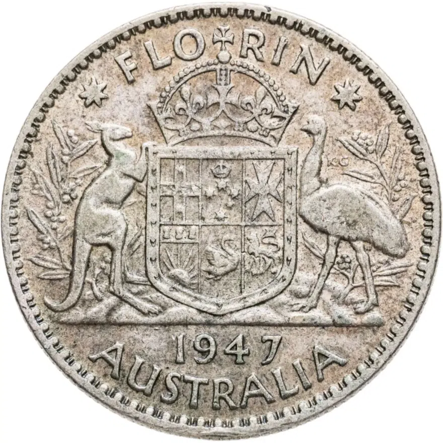 Австралия 2 шиллинга (флорин, shillings) 1947