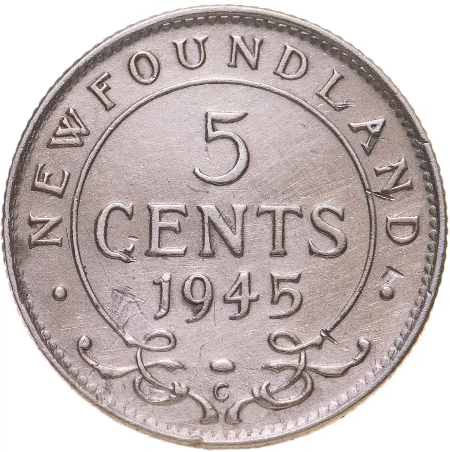 Ньюфаундленд 5 центов (cents) 1945