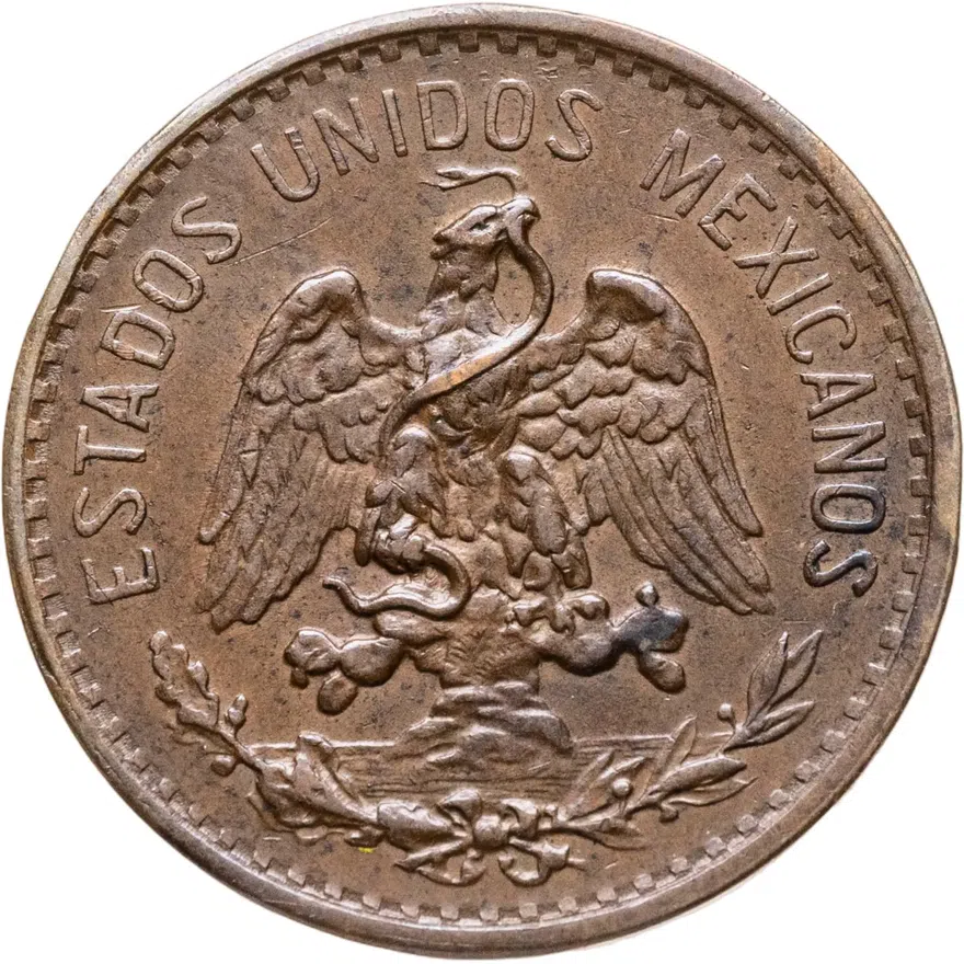 Мексика 2 сентаво (centavos) 1925, аверс