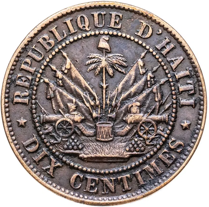 Гаити 10 сантимов (centimes) 1863, реверс