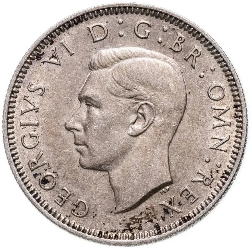 Великобритания 1 шиллинг (shilling) 1939  Шотландский шиллинг - лев, сидящий на короне, аверс
