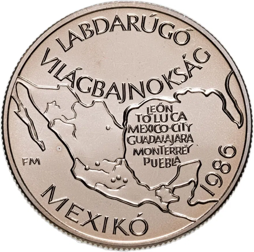 Венгрия 100 форинтов (forint) 1985 "Чемпионат мира по футболу 1986 - Карта Мексики", аверс