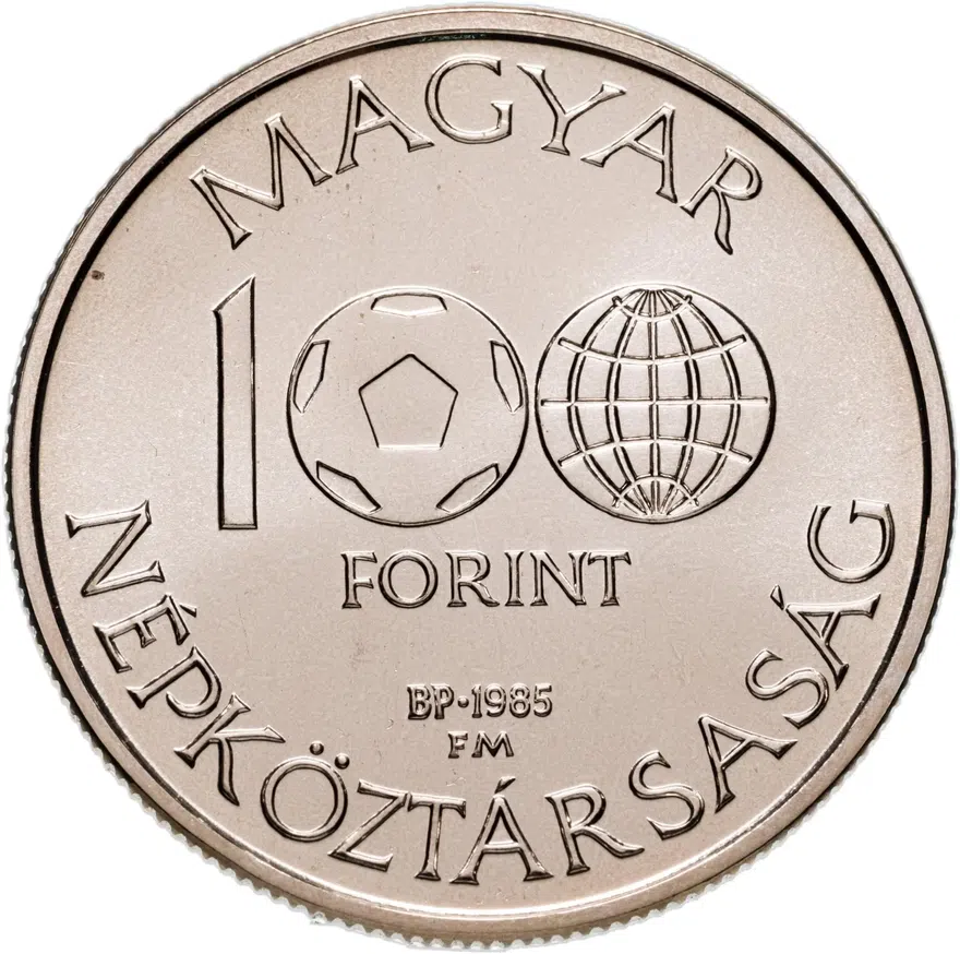 Венгрия 100 форинтов (forint) 1985 "Чемпионат мира по футболу 1986 - Карта Мексики", реверс