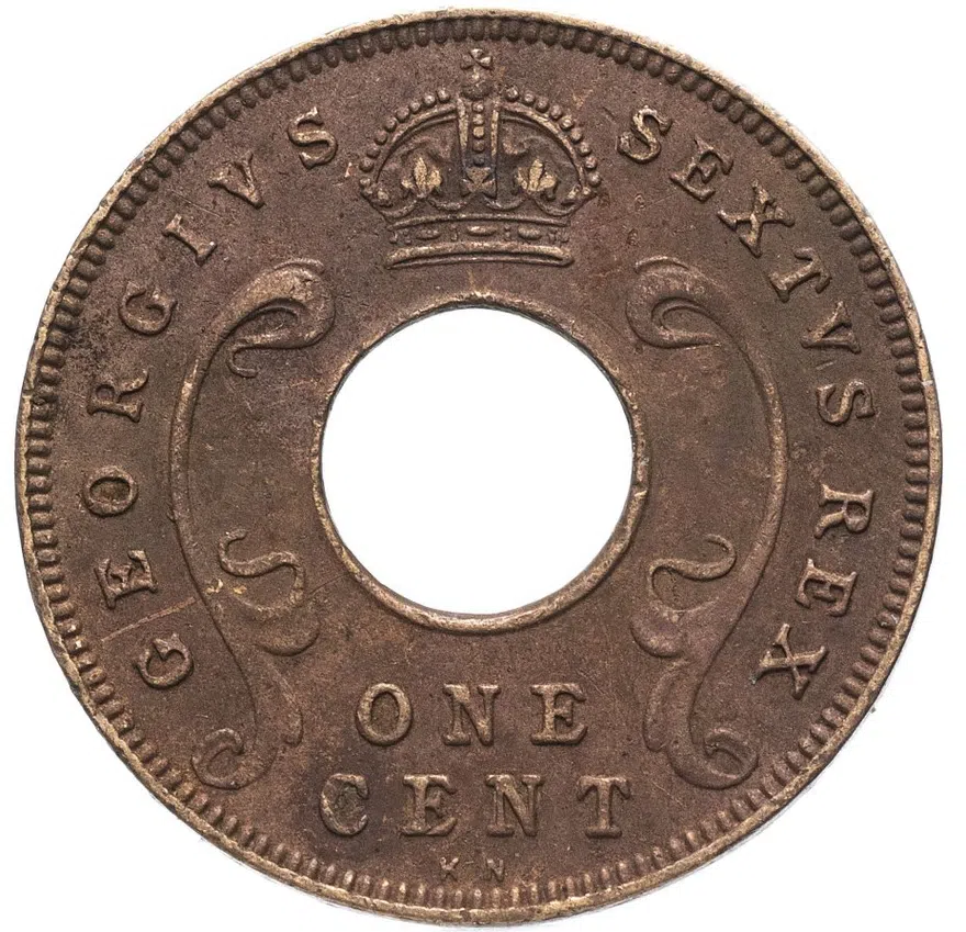 Британская Восточная Африка 1 цент (cent) 1935-1962 (случайный год), реверс