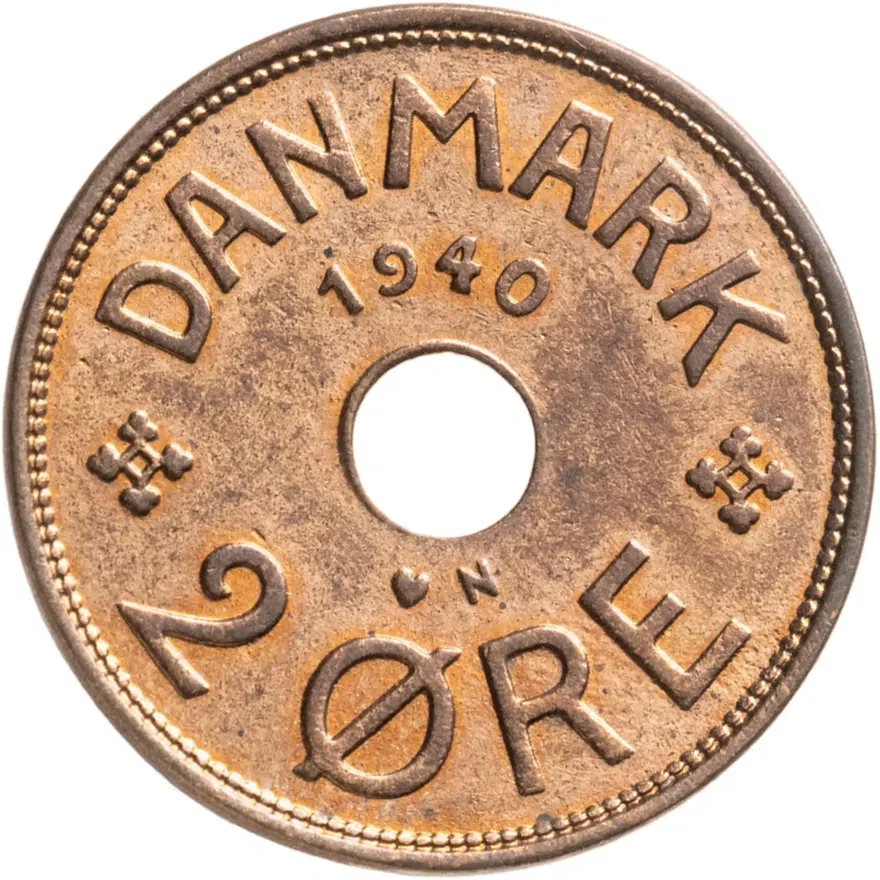 Дания 2 эре (ore) 1940