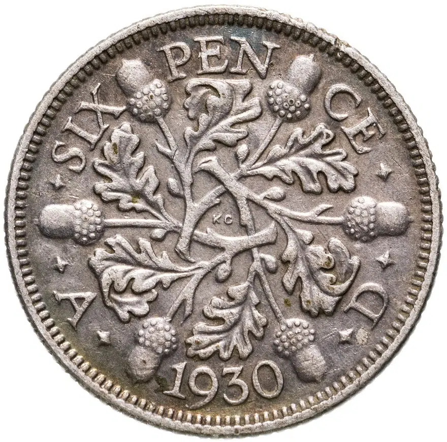Великобритания 6 пенсов (pence) 1930, аверс