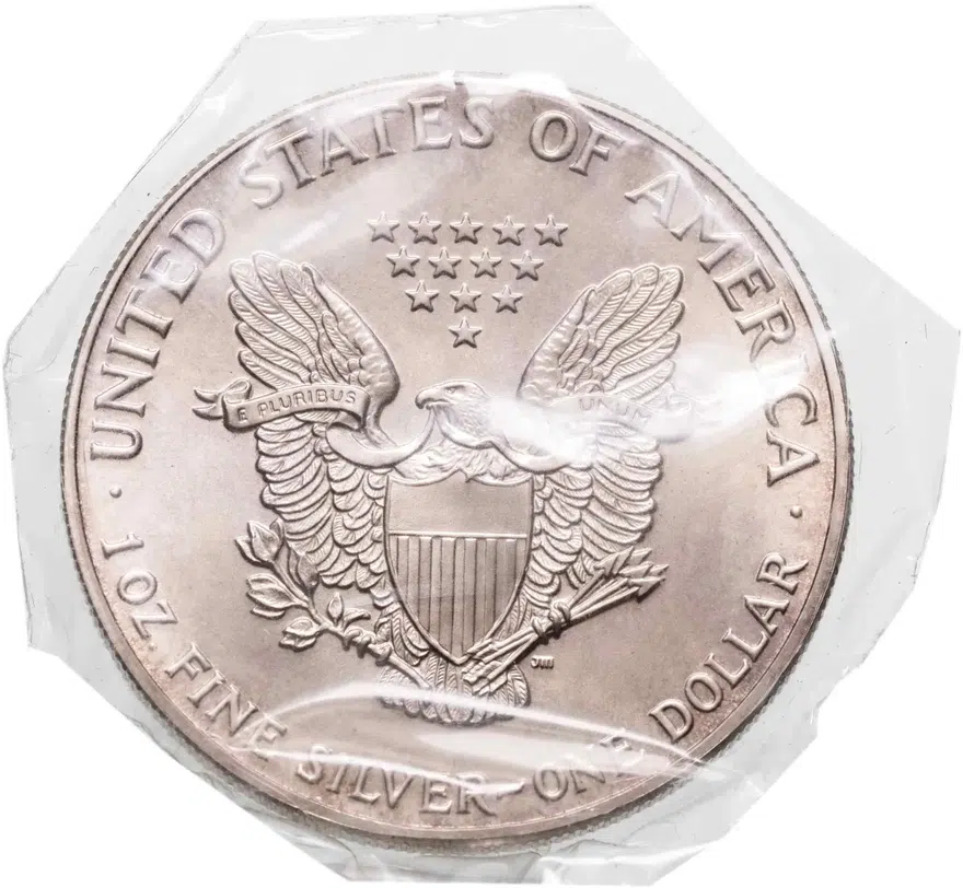 США 1 доллар (dollar) 1986  Американский серебряный орёл Без отметки монетного двора, реверс