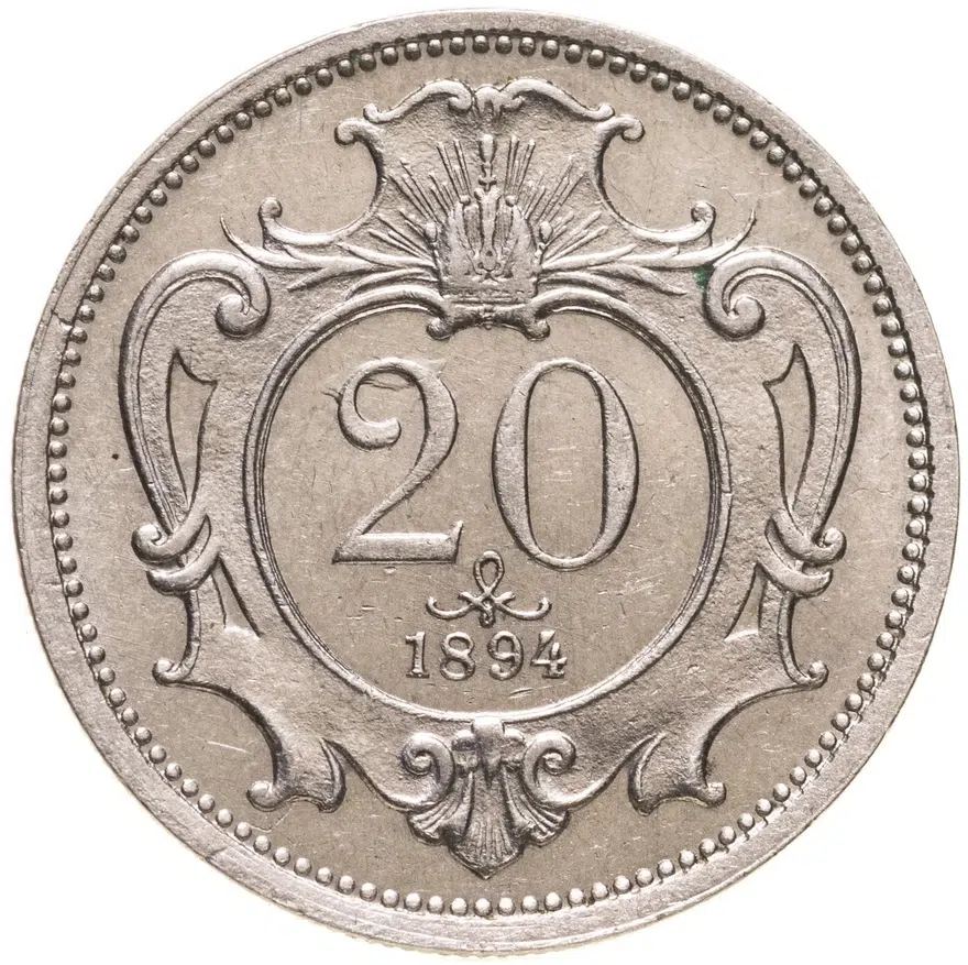 Австрия 20 геллеров (heller) 1894