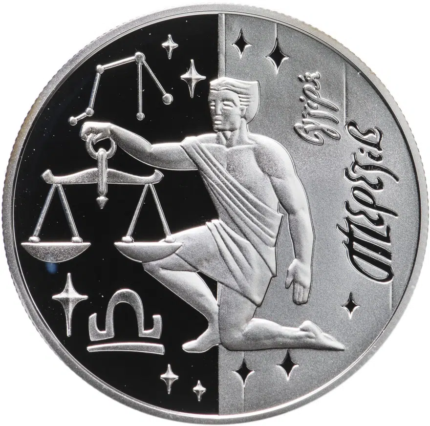 Украина 5 гривен 2008 Proof "Знаки зодиака - Весы"