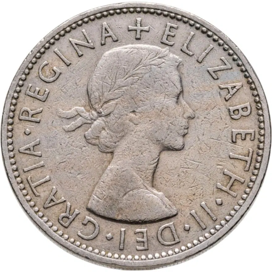 Великобритания 2 шиллинга (флорин, shillings) 1961, аверс