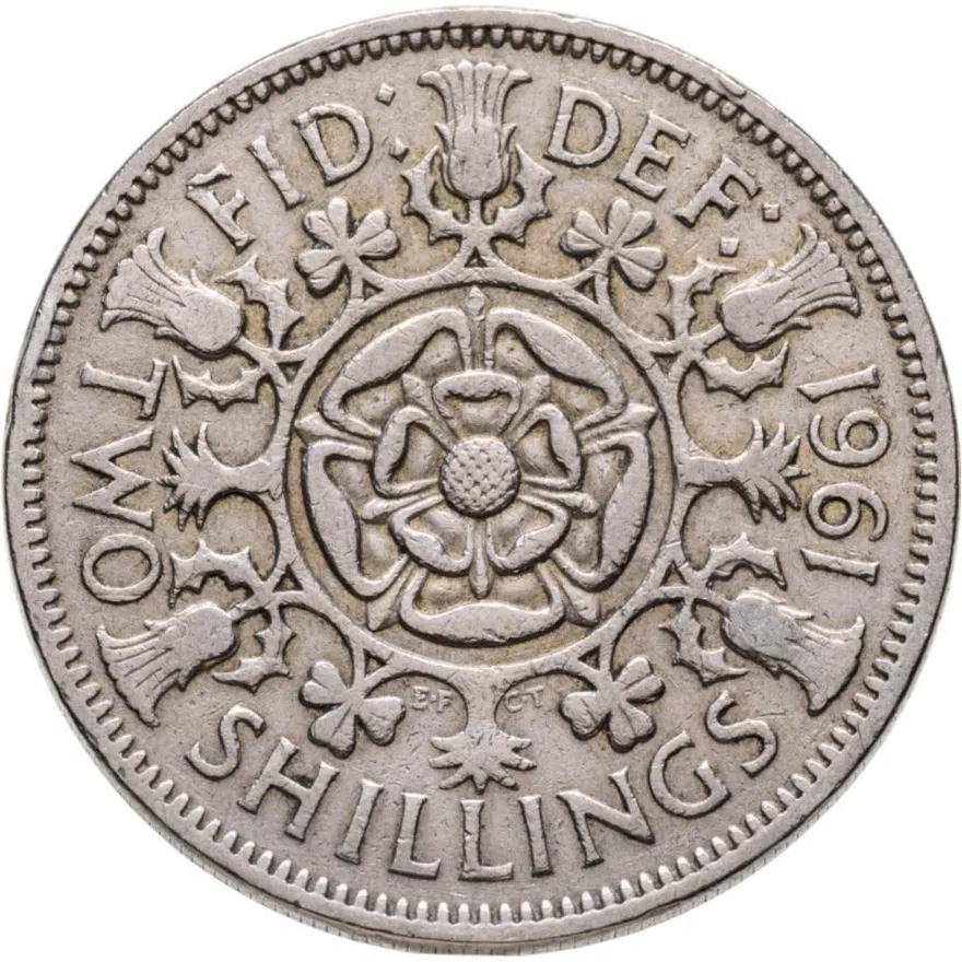 Великобритания 2 шиллинга (флорин, shillings) 1961, реверс