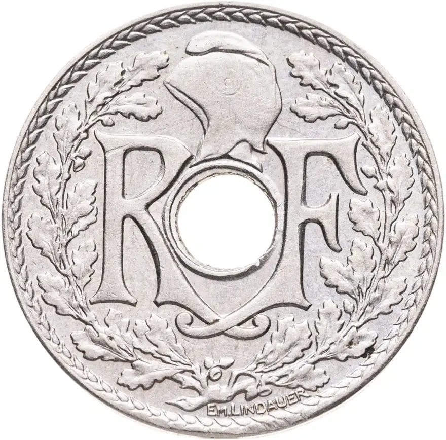 Франция 25 сантимов (centimes) 1929, реверс