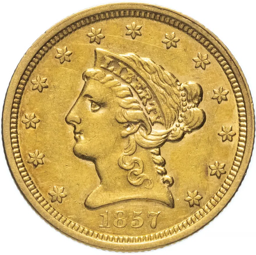 США 2,5 доллара (dollars) 1857, реверс