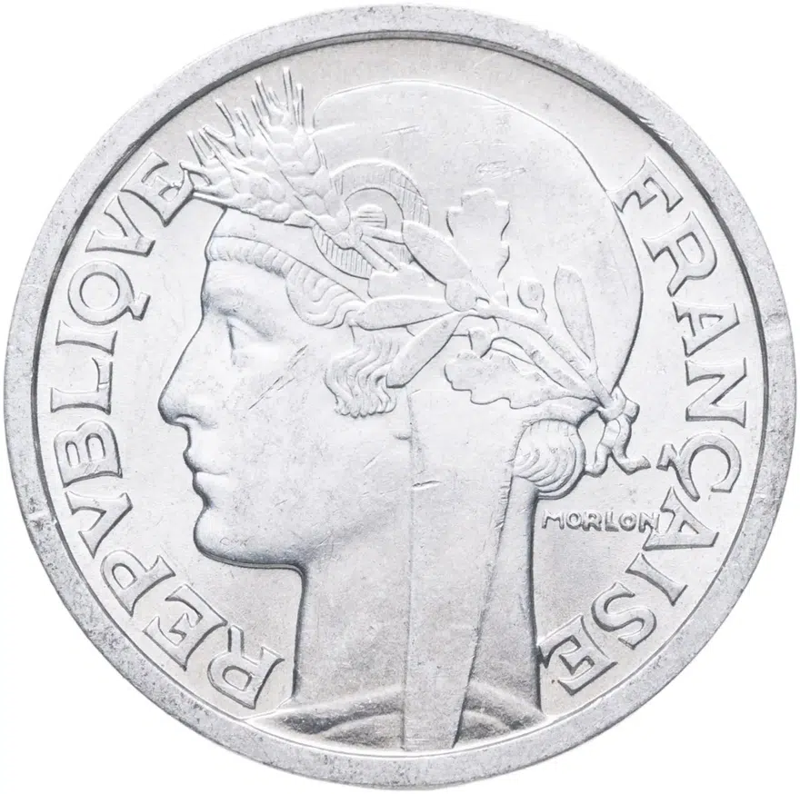 Франция 2 франка (francs) 1958, аверс
