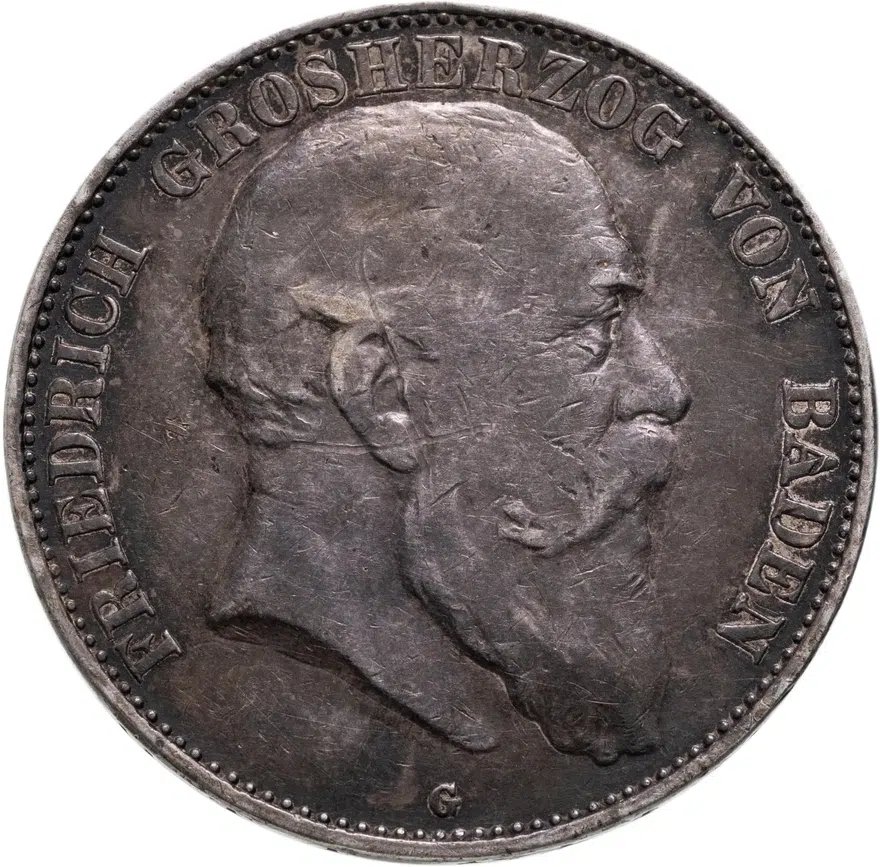 Германия (Империя) 5 марок (mark) 1907 Баден