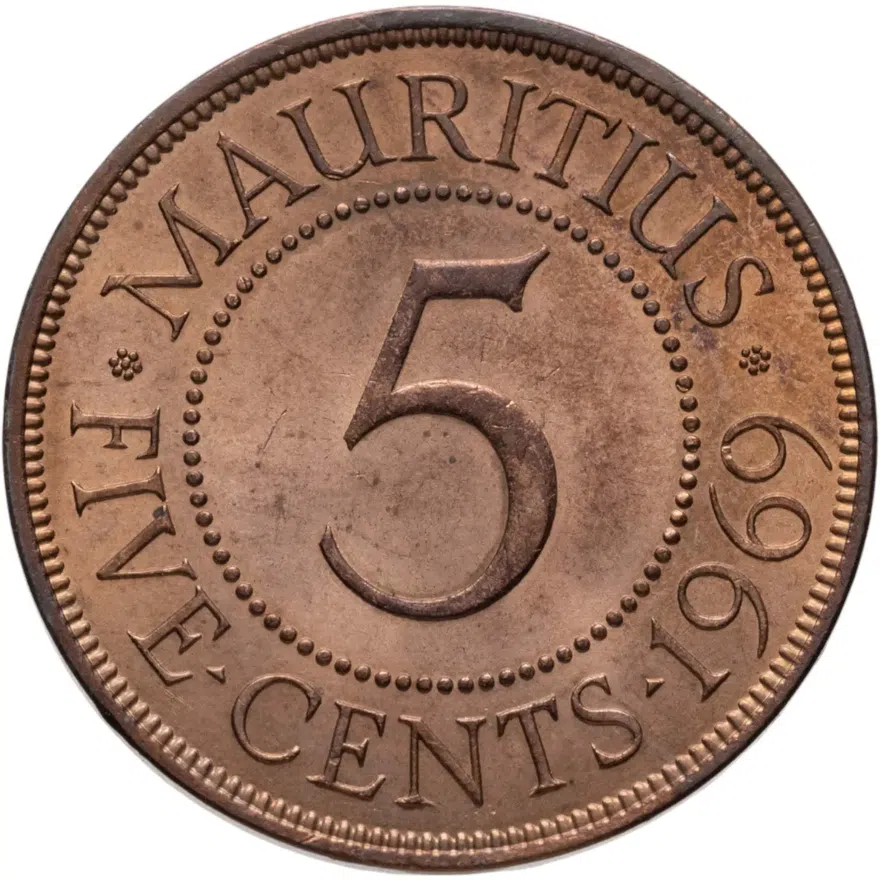 Маврикий 5 центов (cents) 1969, реверс