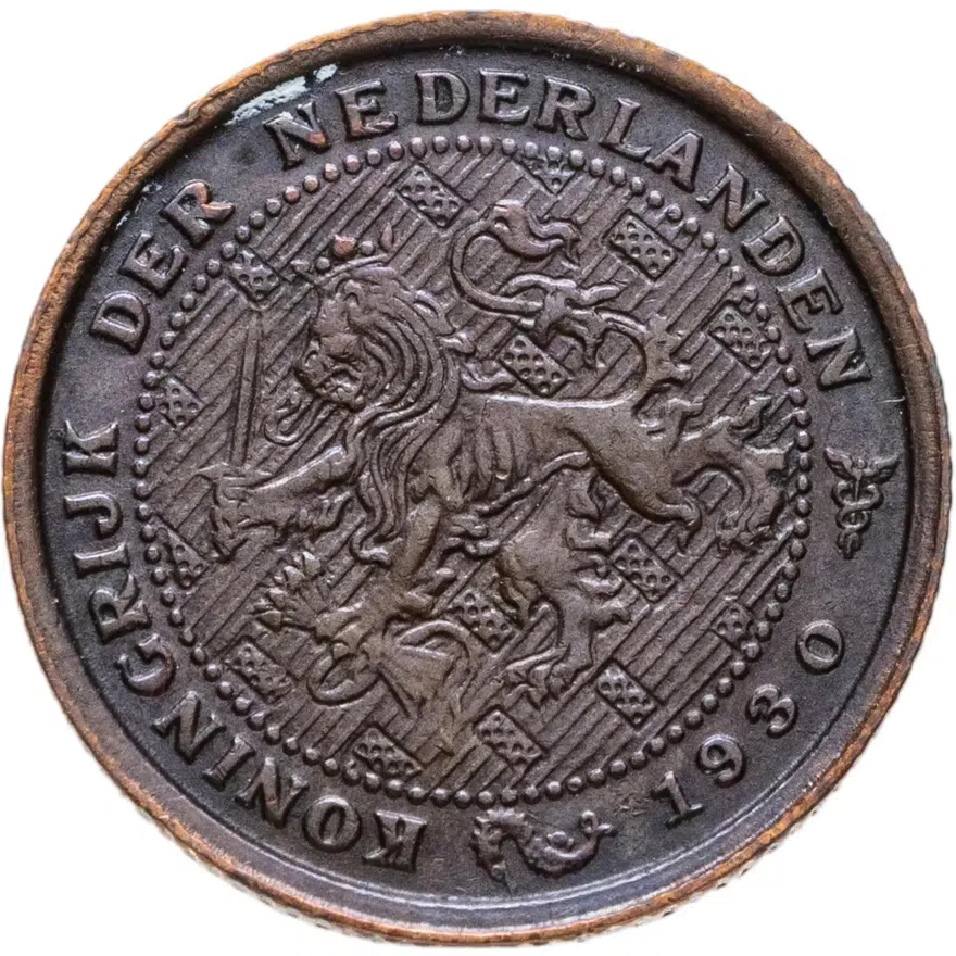 Нидерланды 1/2 цента (cent) 1930, реверс