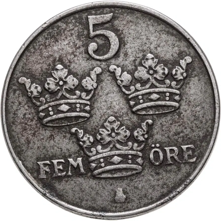 Швеция 5 эре (ore) 1948, аверс
