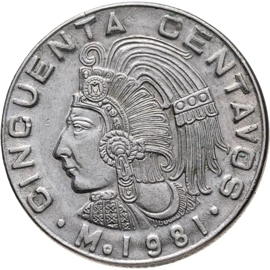 Мексика 50 сентаво (centavos) 1981, аверс