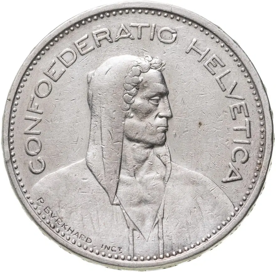 Швейцария 5 франков (francs) 1932