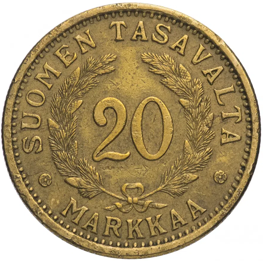Финляндия 20 марок (markkaa) 1935, реверс