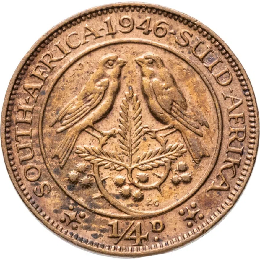 ЮАР 1/4 пенни (penny) 1946, реверс