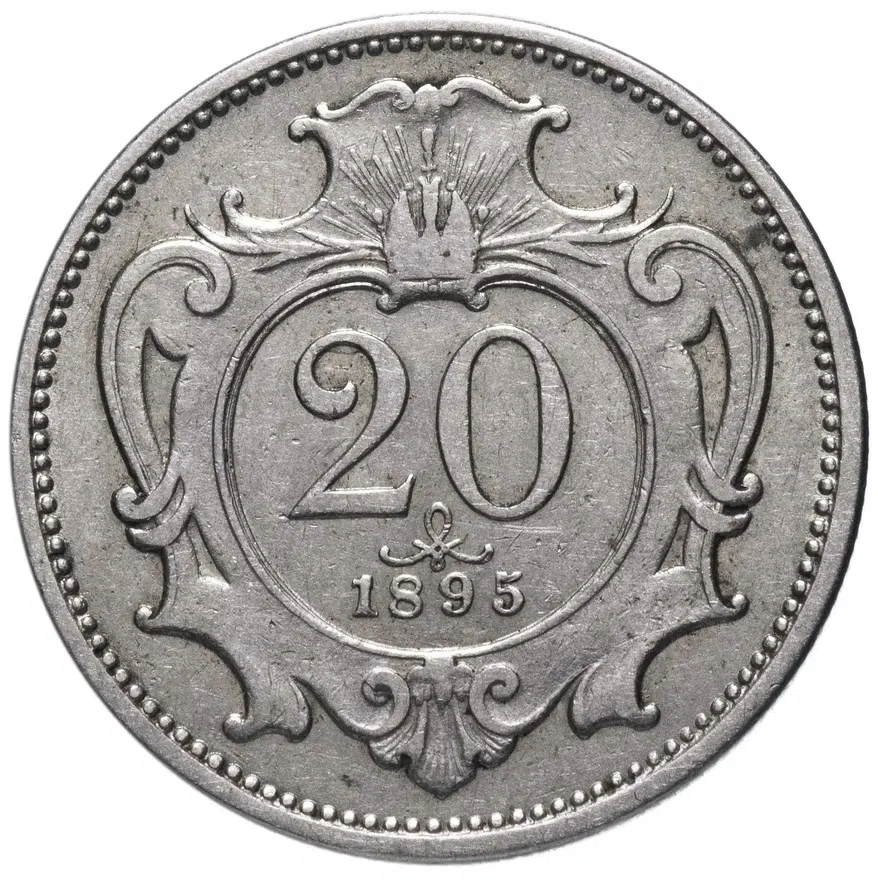 Австрия 20 геллеров (heller) 1895, аверс