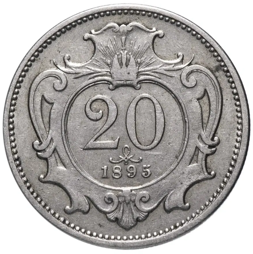 Австрия 20 геллеров (heller) 1895, реверс