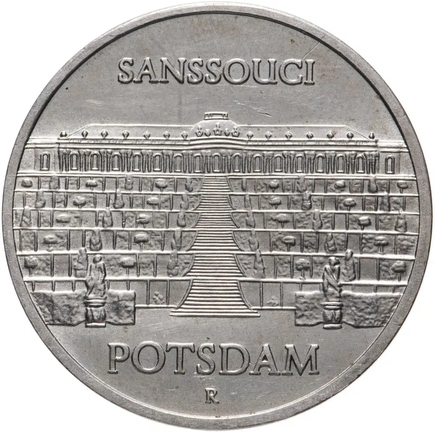 Германия (ГДР) 5 марок (mark) 1986  Дворец Сан-Суси в Потсдаме
