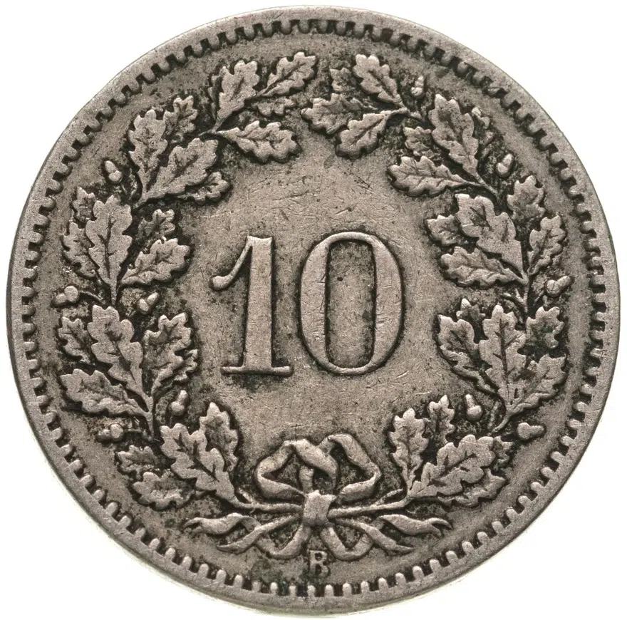 Швейцария 10 раппенов (rappen) 1897
