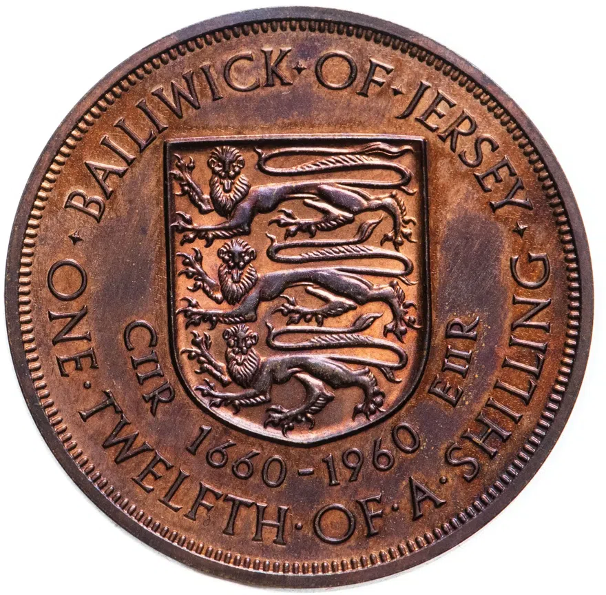 Джерси 1/12 шиллинга (shilling) 1960  300 лет вступления на престол короля Карла II