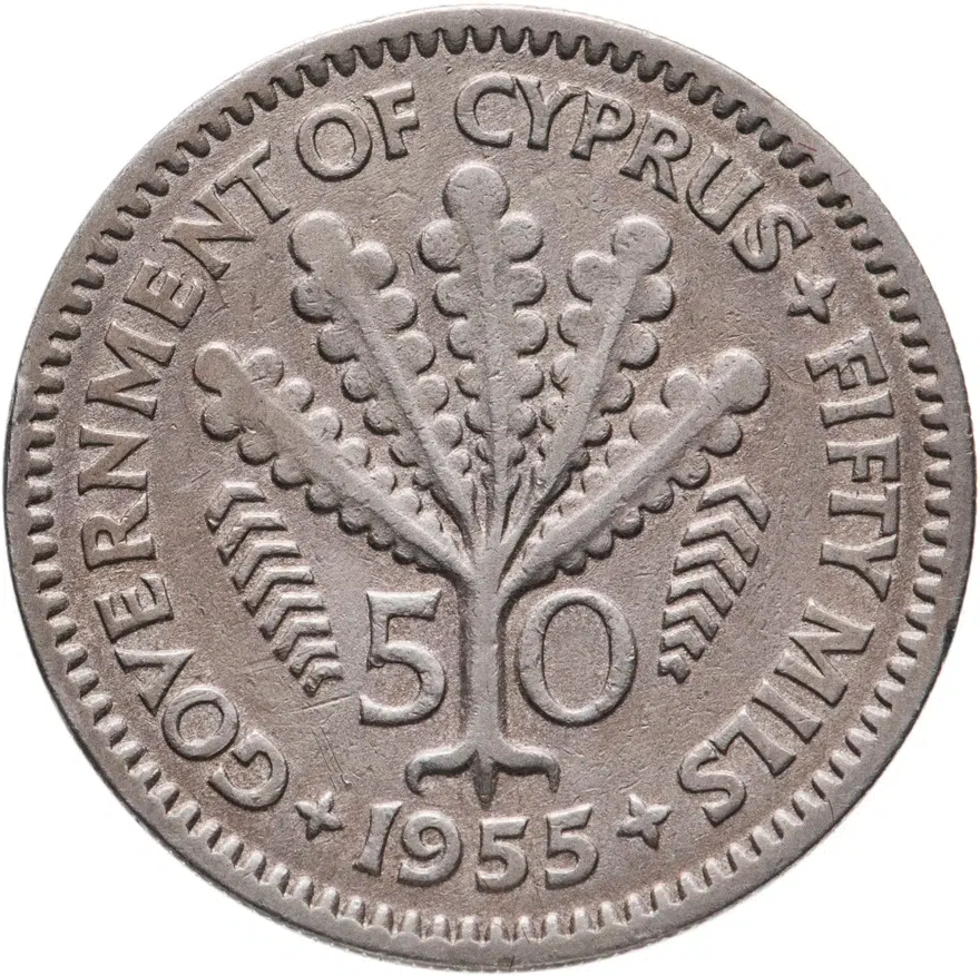 Кипр 50 милей (mils) 1955