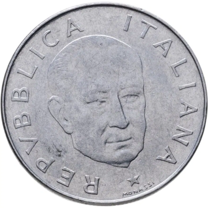 Италия 100 лир (lire) 1974  100 лет со дня рождения Гульельмо Маркони, реверс