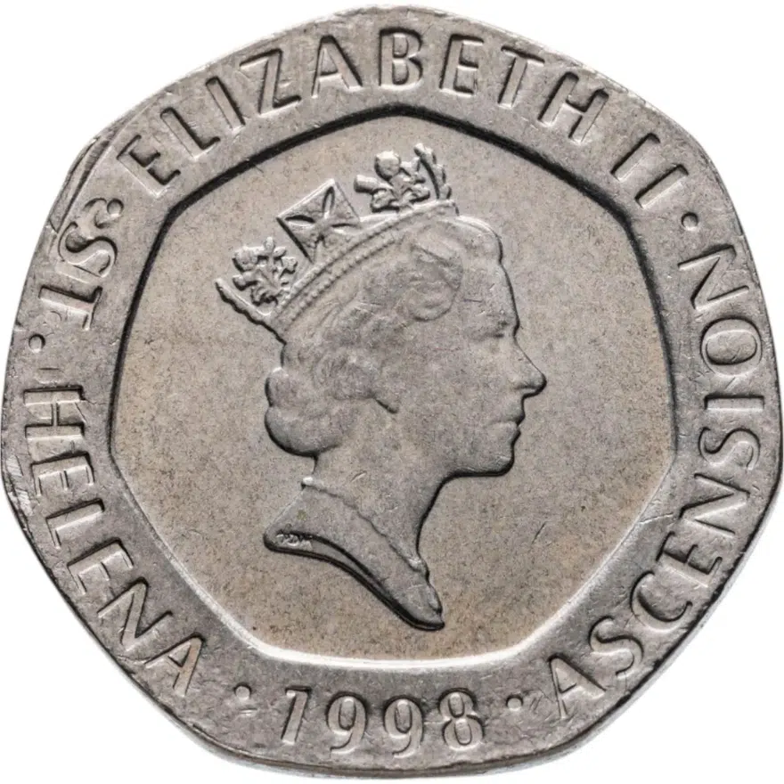 Острова Святой Елены и Вознесения 20 пенсов (pence) 1998, реверс