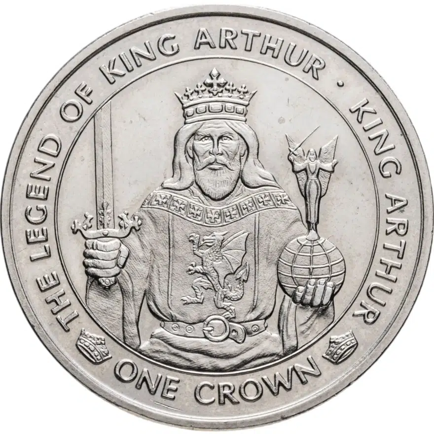 Остров Мэн 1 крона (crown) 1996 Легенда о Короле Артуре - Король Артур, аверс